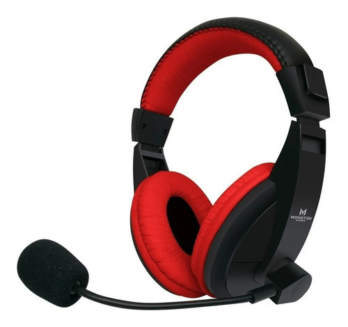 Auriculares Monster Gamer Loud Red Mic Aux Ps4 Xbox One Color Rojo