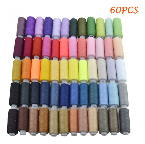 Hilos De Coser 60 Colores Poliéster 250 Yardas Por Bobina @2