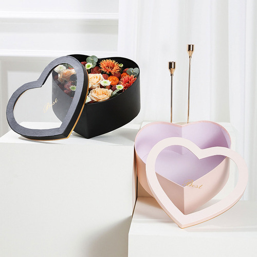 Caja De Flores En Forma De Corazón, Cajas De Regalo Florales