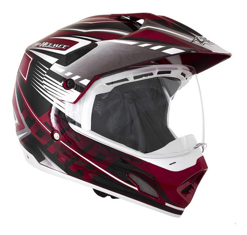 Casco Cross Pro Tork Th1 Vision Adventure Rojo/blanco L 60 Tamaño del casco Grande