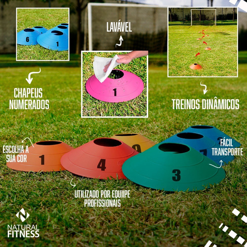 Kit Com 20 Chapeu Chines Half Cones P/ Treinamento Funcional