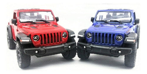  Jeep Rubicon Camioneta De Colección A Escala Colección X2 Color Azul Y Rojo