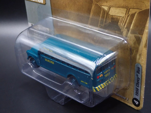 1956 Chevrolet Bus Ejercito Usa 1:64 Johnny Lightning Azul