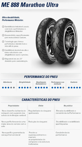 Pneu 120/70-21 Me888 Metzeler Dianteiro P Harley Customizada