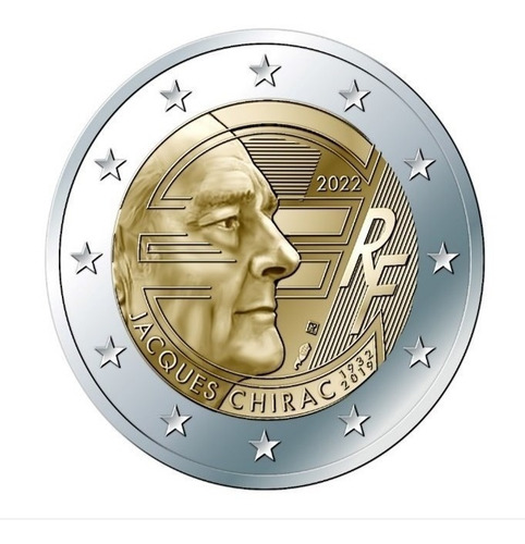 França 2 Euros 2022 Fc - 90 Anos Jaques Chirac Lançamento (Usado)