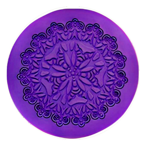 Molde De Silicona Puntilla Mandala - Cotillón Waf Color Violeta