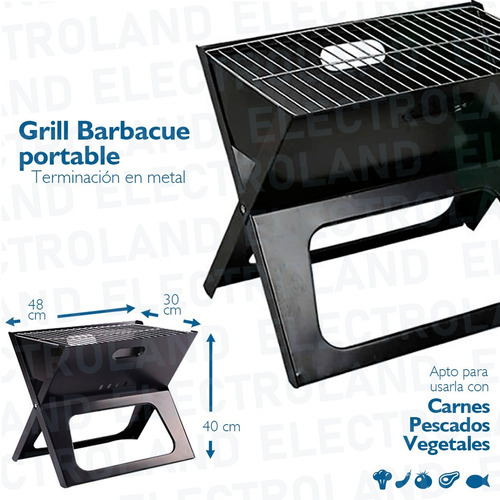 Parrilla Grill A Carbón Plegable Portátil Bbq