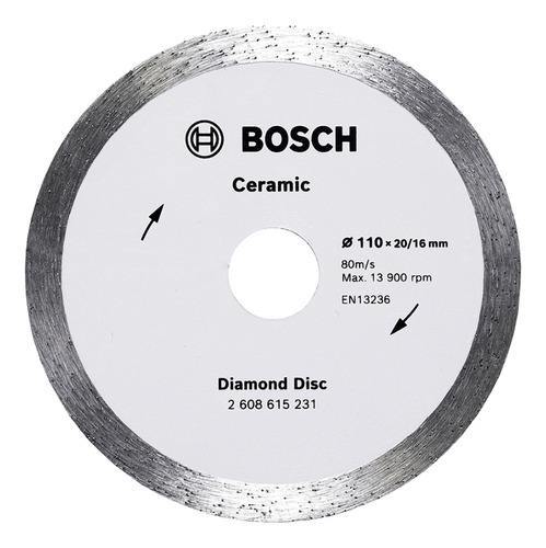 Disco Diamantado Liso Continuo Bosch 110 X 20mm Standard
