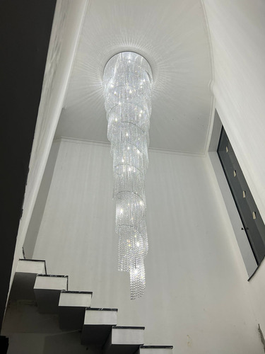 Pendente Cristal Espiral Ø70cm - Escada E Hall Entrada