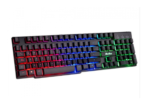 Imagen 1 de 1 de Teclado gamer Kolke Dragon Series Delta KET-1203 QWERTY español latinoamérica color negro con luz RGB