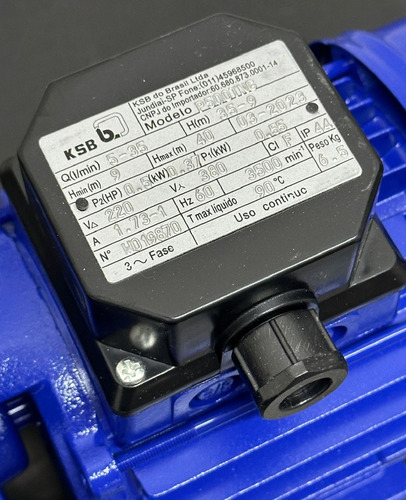 Bomba Periférica Trifásica Ksb P500 T 0,5cv 220/380v Cor Azul Frequência 60hz 220 380