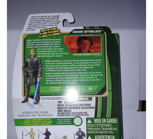 Star Wars Movie Heroes Anakin Skywalker Mh02 Luz Carton Yoda (Usado)