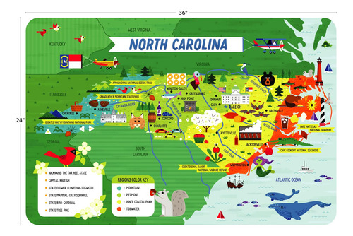 Puzzle Little Buffalo State, Carolina Del Norte, Niños De 4