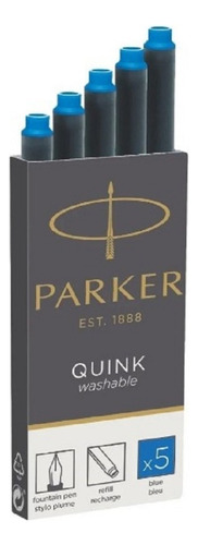 Cartuchos Quink Parker Standard X 5 Unid. Color Azul