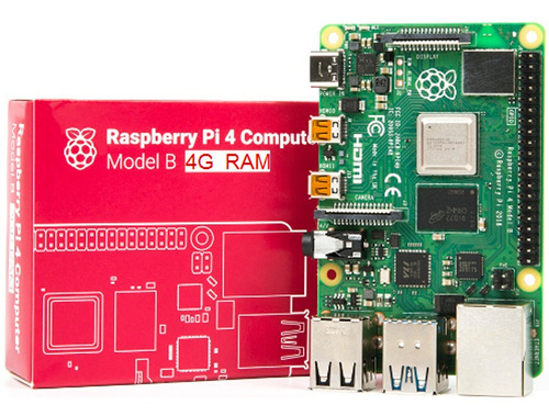 Imagen 2 de 2 de Raspberry Pi 4 B 4g Ram Case Ventilador Fuente Disipadores