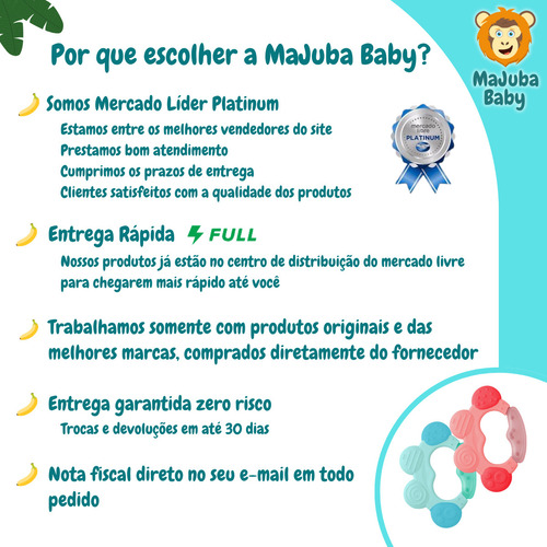 Mordedor Sensorial Infantil Com Chocalho Clingo