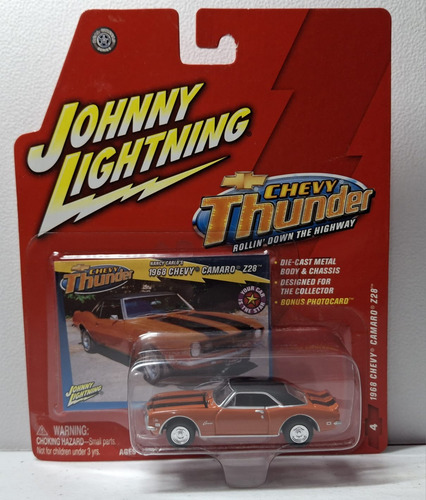 Johnny Lightning 1:64 Chevy Thunder 1968 Chevy Camaro Z28 Naranja Oscuro (Usado)