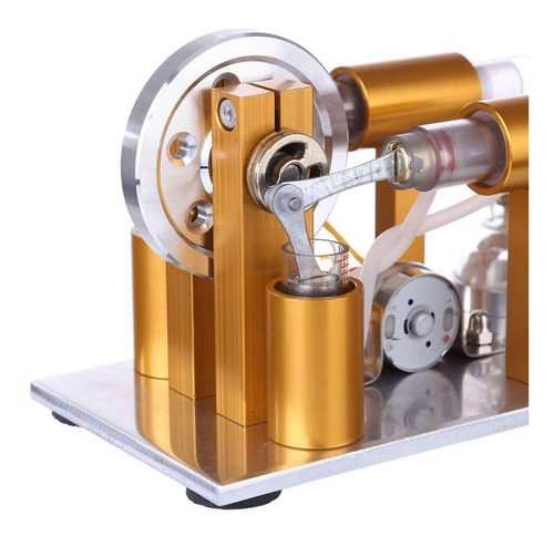 Imagen 3 de 9 de Modelo De Motor Stirling De Doble Cilindro Caliente De Metal