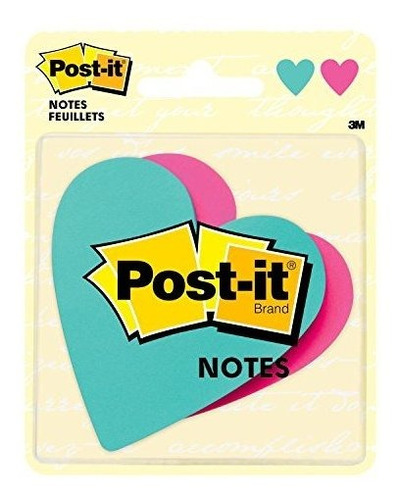 Post-it De Super Sticky Notes, 3 X 3 En Forma De Corazón, En