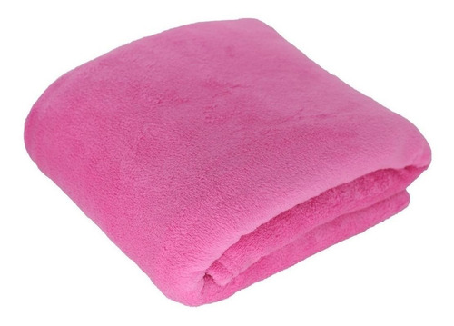 Cobertor Hazime Enxovais Microfibra cor rosa-chiclete de 220cm x 140cm