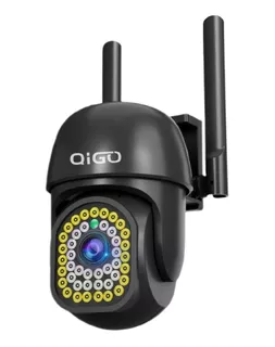 Cámara de seguridad QIGO QS43 Smart Home con resolución de 3MP visión nocturna incluida negra