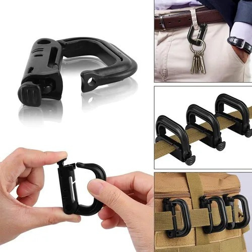 Set De 4 Mosquetones Táctico Militar Edc Para Sistema Molle