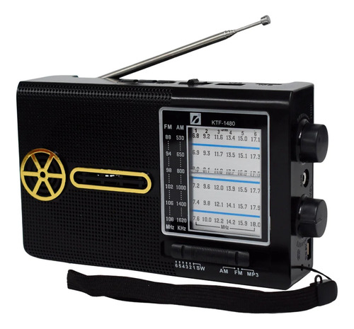 Radio Portatil Solar Am Fm Sw Bluetooth Usb Sd Luz Linterna