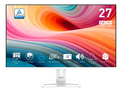 Monitor Msi Pro Mp275w E2 27 Fhd 120hz 1 Ms Adaptative Sync Color Blanco