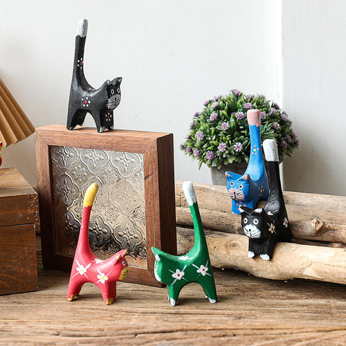 6 Piezas Cat En Miniatura Figuras Pequeñas Estatuas Adornos
