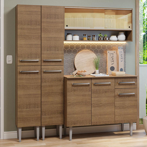 Mueble Cocina Compacta 169cm S/ Mesón Acero Emilly Madesa 13