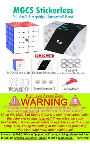 Cubo De Velocidad Magnético 5x5 Sin Calcomanías 62 Mm