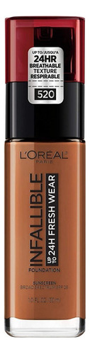 Base de maquillaje en cremoso L'Oréal Paris Infallible Infalible tono 520 sienna - 30mL