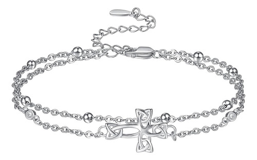 Tobillera Con Cruz Celta Palpitada Para Mujer, Pulseras De