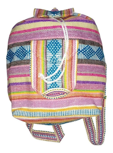 Morral Multicolor Mexicano, Mxika-001, 1 Pza, 10kg, Rosa/azu Color Rosa/ Azul/ Morado