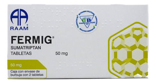 Fermig Sumatriptan 50mg C/2 Tabletas Raam