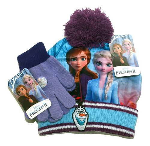 Gorro + Guantes Princesas Frozzen Ana Elsa Original Lana 