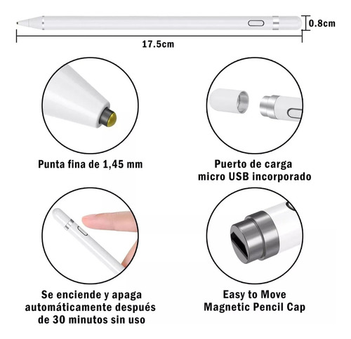 Lapiz Tactil Para Tablet Android Lápiz Pencil Para Android Lapiz Optico Inteligente Universal Lapiz Optico Magnetico Lapiz Capacitivo Para Pantallas