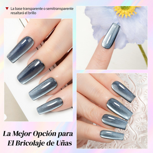 Polvo De Uñas Cromado De Ojo De Gato 3d Galaxia Cherimoya