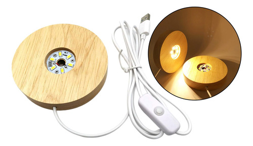 3 Base De Luz Led Iluminada Para Pantalla De Luz 100mm_warm