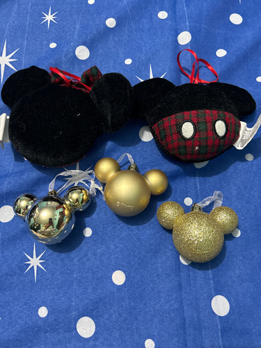 Esferas Navideñas De Mickey Mouse Disney Para Árbol Navidad Negro Figuras (Usado)
