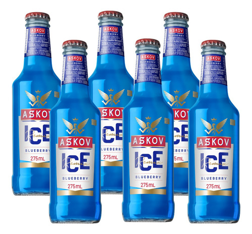 Bebida Askov Ice Blueberry Long Neck 6un De 275ml