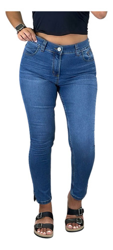 Jean Chupin Azul Intermedio Licra Dama Lou Jeans