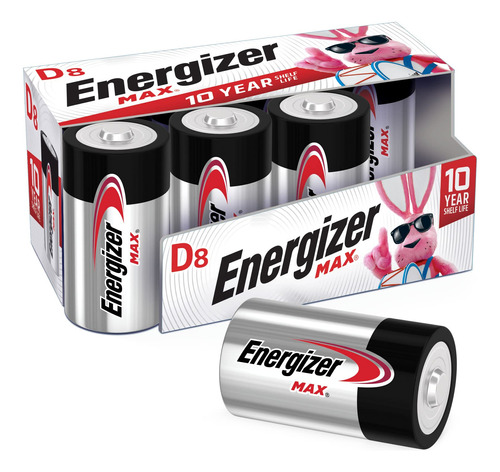 Energizer Max D Baterías, Pilas Alcalinas D Prémium (8 Ba.