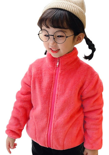 Jaqueta Menina Urso Inverno Plush Inverno Sem Gola Vermelha
