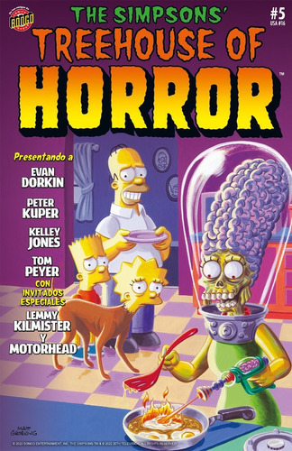 The Simpsons´ Treehouse Of Horror 5, De Evan Dorkin, Kelvin Mao, Peter Kuper, Lemmy Kilmister, Tom Peyer. Editorial Kamite, Tapa Blanda En Español, 2022