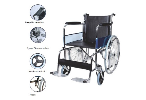 Imagen 2 de 10 de Silla De Ruedas Básica Plegable Nueva Garantía Calidad A+