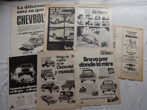 Lote 7 Publicidades Chevrolet Brava Varios Pick Up Catalogo