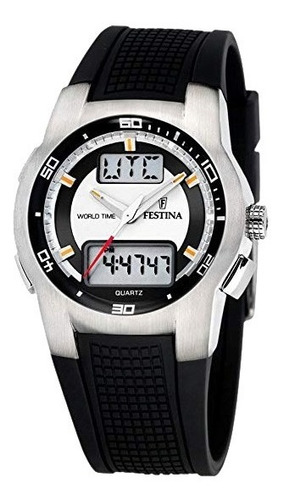 Reloj Festina F6738.a Para Hombre Hora Mundial Caucho