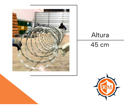 Concertina Dupla Clipada 45cm Aço Galvalume Rende 8 Metros + Kit De Instação Resistente A Corrosão Segurança Residencial Comercial Rural Muro Portão Alambrados Cerca De Proteção Direto Da Fábrica
