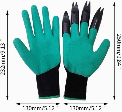 Imagen 6 de 6 de 2 Par Guantes De Jardinería Con Garras Trabajo Jardín Huerto